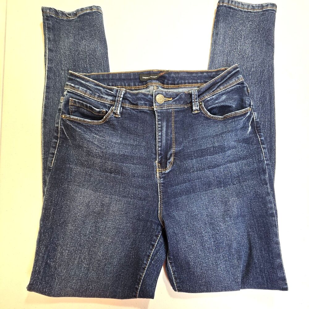 YMI Juniors  Stretchy  Blue Distressed Denim Skinny Jeans Button Zip Size 11